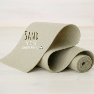 Merino Wool Felt Roll: Sand Color, 5&quot; x 36&quot;