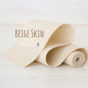 100% Merino Wollfilz Rolle - 13cm x 92cm Wollfilz Rolle - Wollfilz Farbe Beige Haut-7010- Beige Wollfilz - Hautfarbe Wollfilz - Waldorf