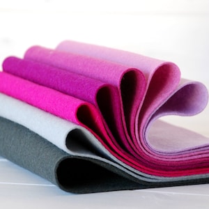 European 100% Wool Felt Sheets: Cochilla Collection, 8"x12" Craft Bundle