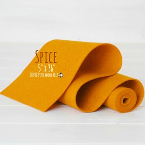 Merino Wool Felt Roll - Spice Color, 5&quot; x 36&quot;