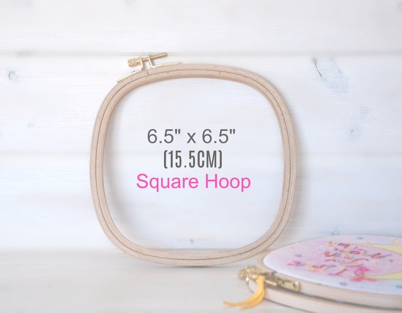 Square Embroidery Hoop 6.5 x 6.5 Wooden Embroidery Hoop Embroidery Hoop Wooden Hoops Square Wooden Hoops 15cm Square Hoop image 3