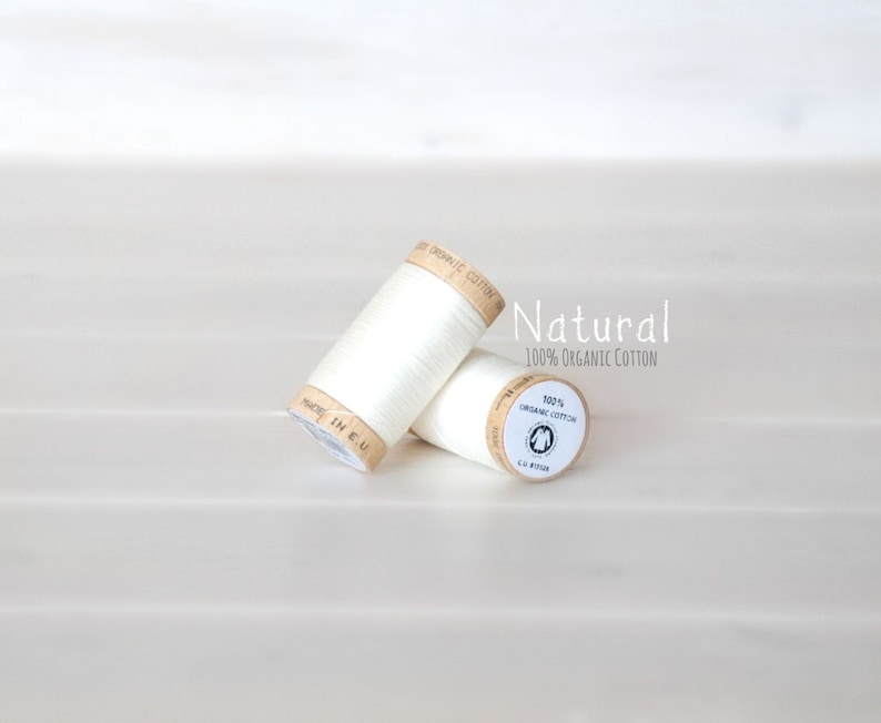 GOTS Organic Cotton Thread: TC-4801, Natural White, 300 Yards image 1