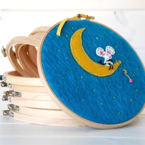 6 - pack - 7&quot; Wooden Embroidery Hoop - Wooden Hoops - Needle Craft  Wooden Hoops - Woodcrafts