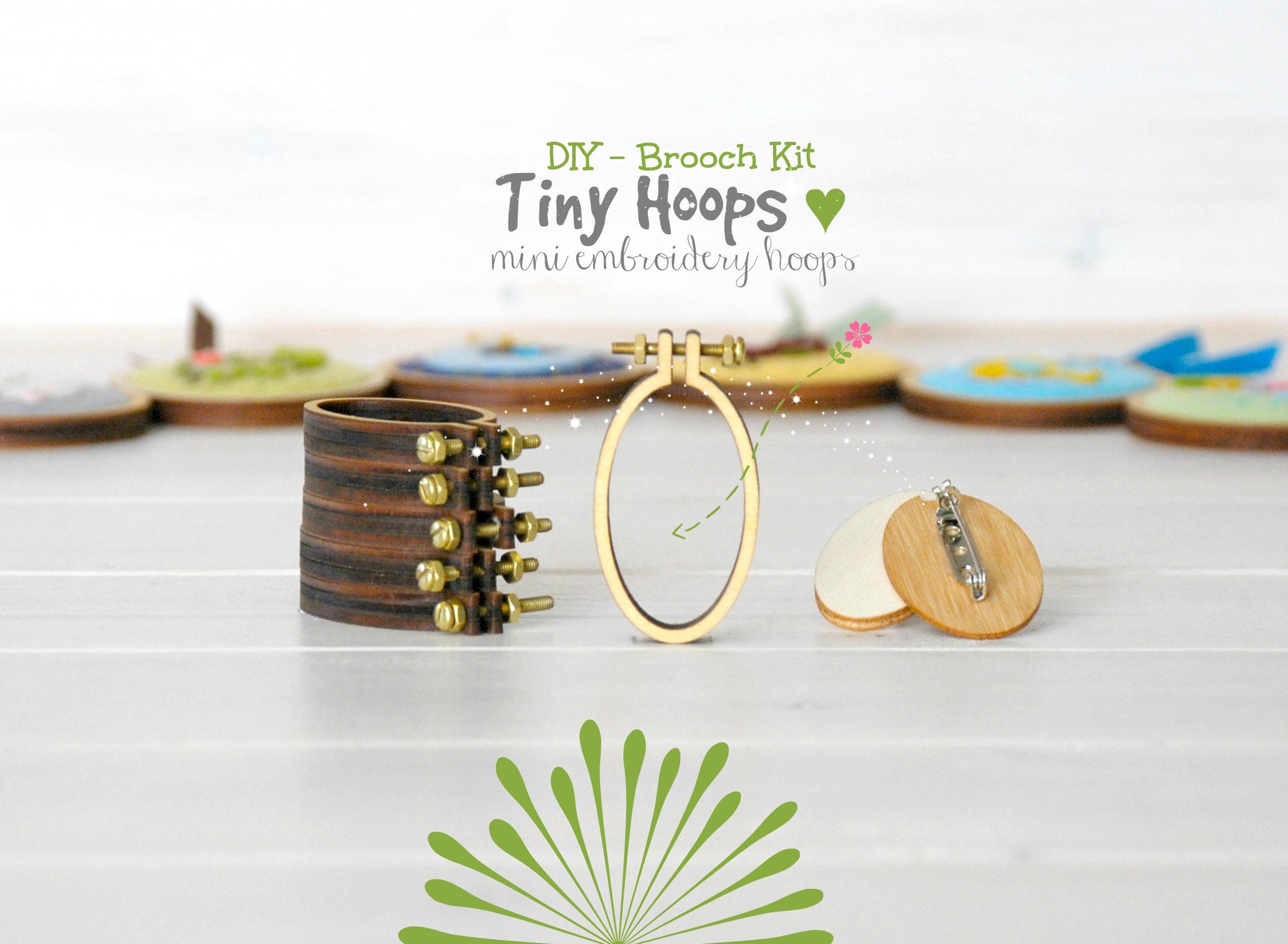 DIY Tiny Embroidery Hoop Frame Kit - 27mm x 45mm - Embroidery Hoop Frame -  Oval Miniature Embroidery Hoop - Necklace Mini Oval Hoop - Brooch