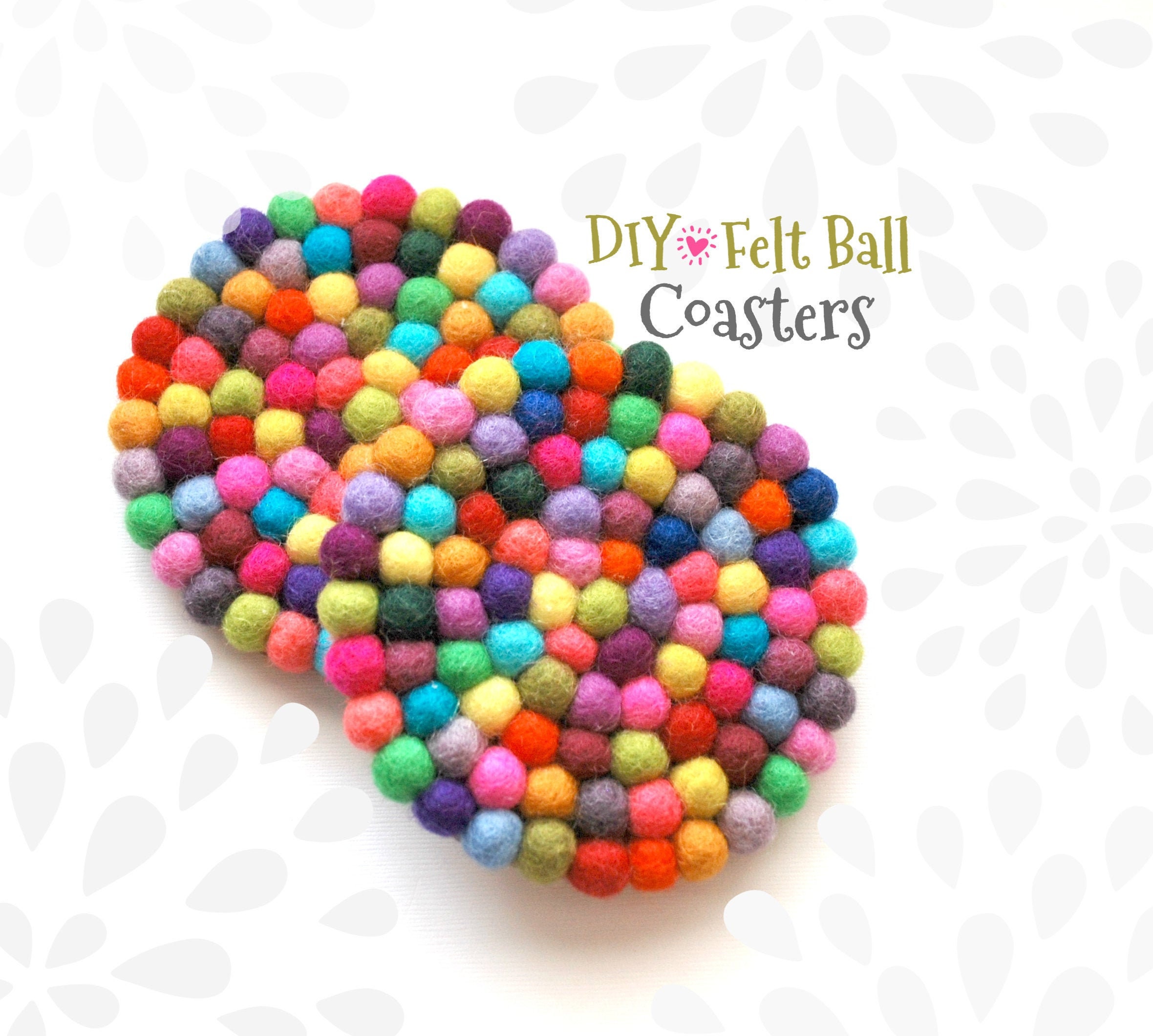 DIY Wool Felt Ball Coasters