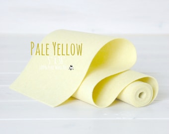 100% Merino Wool Felt Roll- 5" x 36" Roll- Wool Felt Color Pale Yellow-6010 - Yellow Color Wool Felt - Merino Wool Felt - Pale Yellow Color