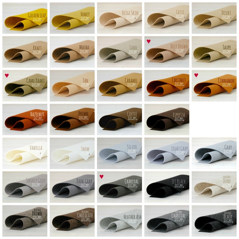 100% Wool Felt Sheets Sheets of 8 X 12 Merino Wool Felt Wool Felt 4, 5 or 6 Wool Felt Sheets Choose your Colors FINAL SALE image 5