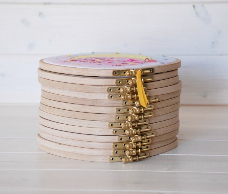 Square Embroidery Hoop 6.5 x 6.5 Wooden Etsy