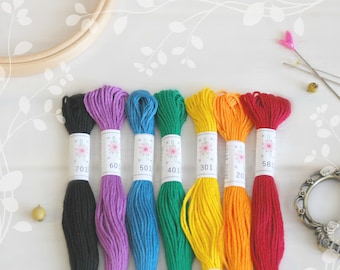 Embroidery Floss "Rainbow Pallete" - 7 Skeins Pack - Embroidery Thread by Sublime - Sublime Stitching - Cotton Floss - Embroidery Floss