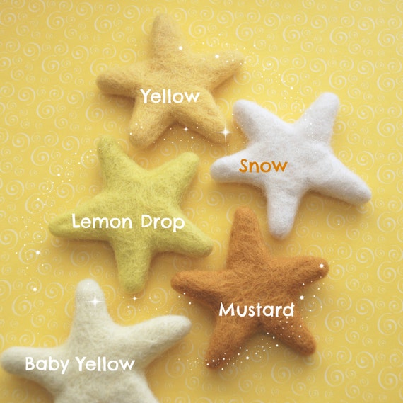 Wool Felt Stars Large and Medium Wool Felt Stars 9cm and 6cm Wet