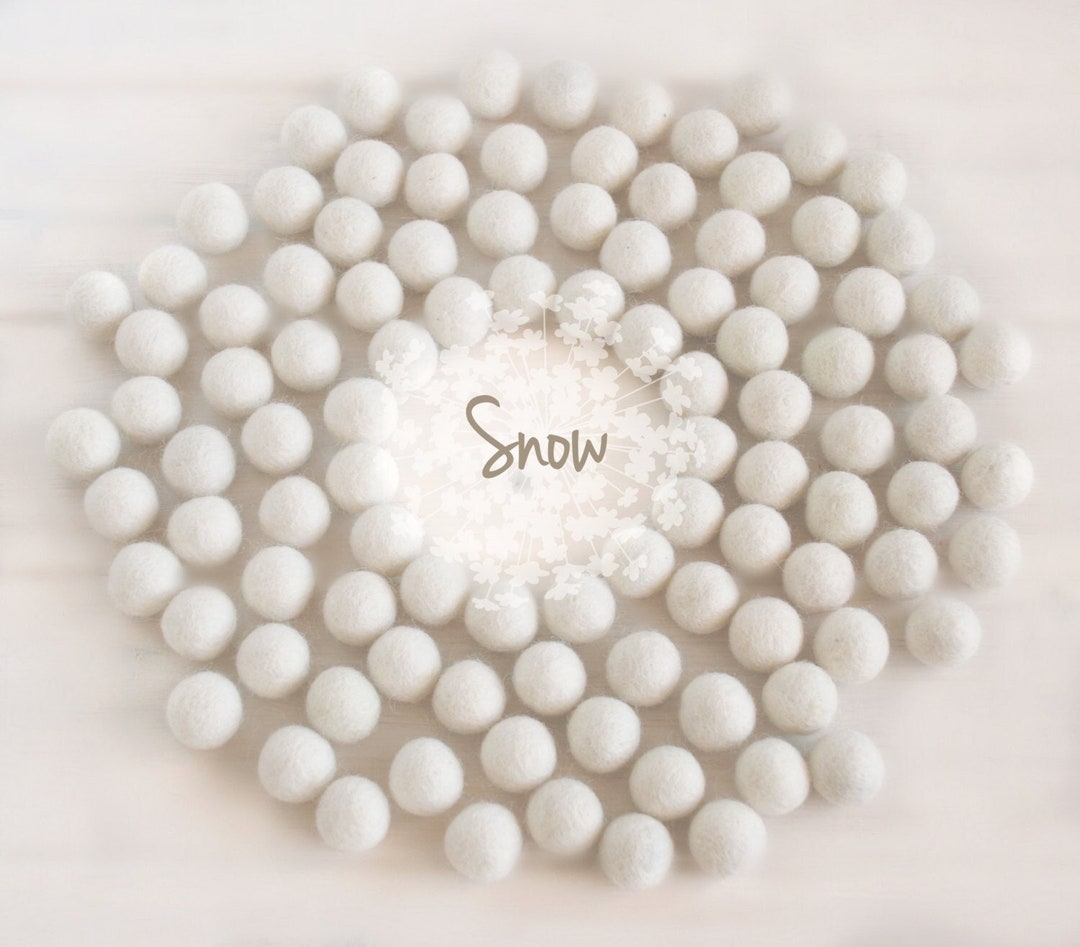 Pompon In Feltro Di Lana Al 100% - 1 Cm - 100 Pezzi - Colori Natalizi (bianco Avorio, Rosso E Verde Scuro) - Italia - Foto 12