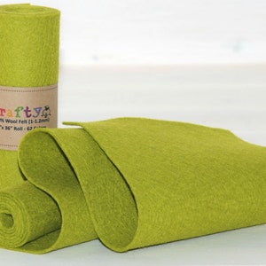 100% Wool Felt Roll 5 x 36 Wool Felt Roll Wool Felt Color Kiwi-1030 Green Wool Felt Kiwi Color Felt Wool Felt Rolls image 4