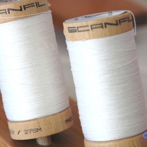GOTS Organic Cotton Thread: TC-4801, Natural White, 300 Yards image 2