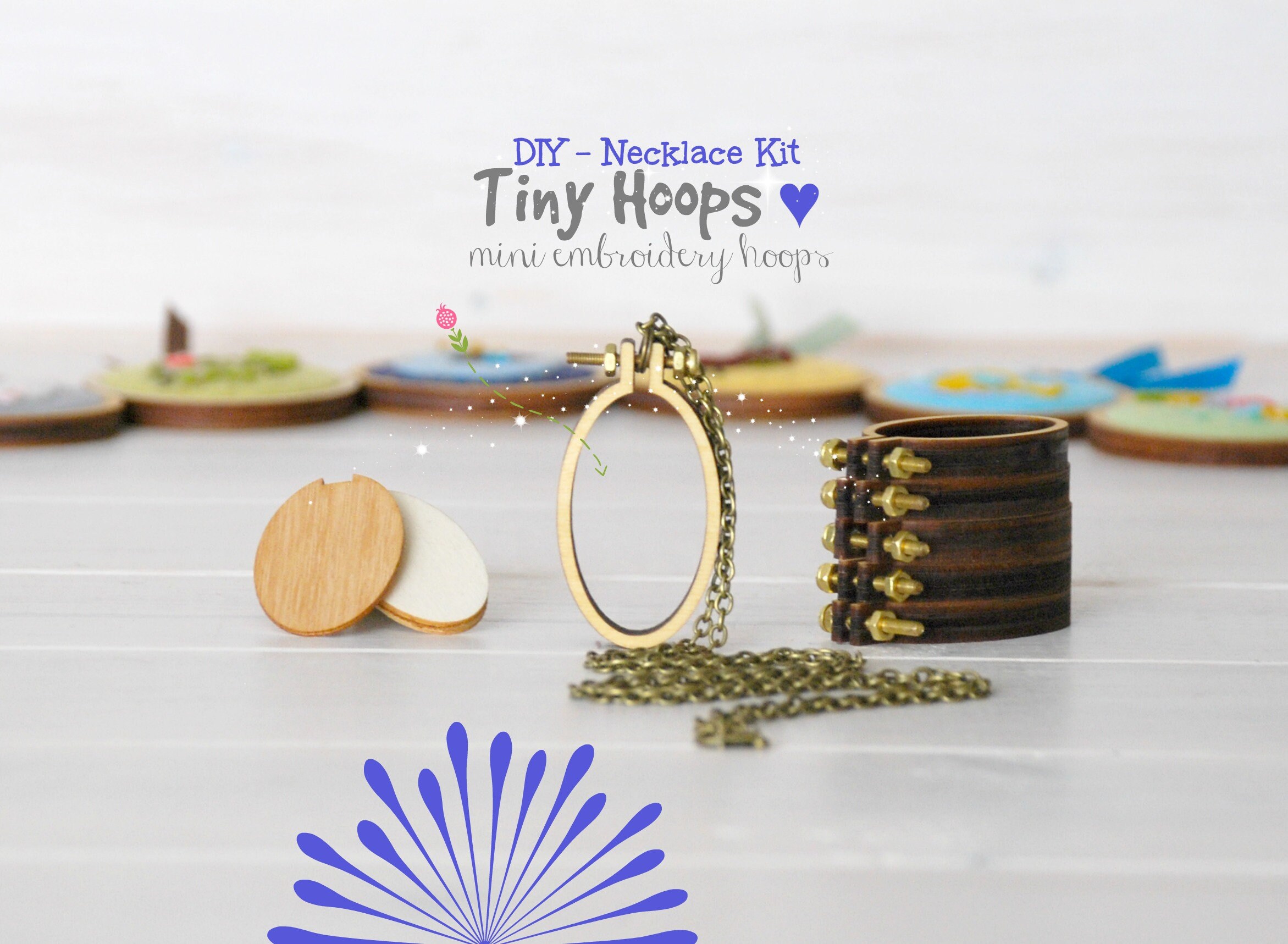 DIY Tiny Embroidery Hoop Frame Kit - 27mm x 45mm - Embroidery Hoop Frame -  Oval Miniature Embroidery Hoop - Necklace Mini Oval Hoop - Brooch