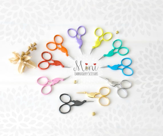 Embroidery Scissors Colorful Mini Scissors Shears Mini Ribbon Scissors Cute  Scissor Mini Crane Scissors Final Sale 