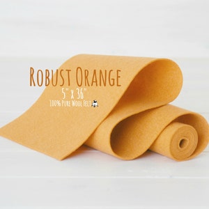 Merino Wool Felt Roll: Robust Orange, Soft & Strong (5&quot; x 36&quot;)