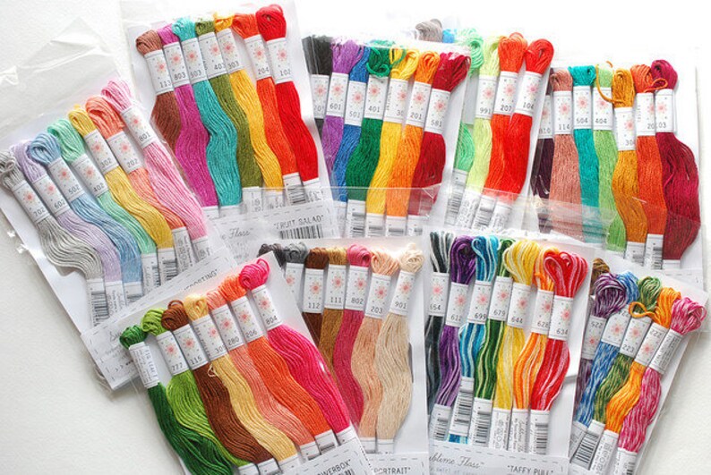 Christmas Pallete Embroidery Thread by Sublime Cotton Floss 7 Skeins Pack Embroidery Floss Christmas Tree Sublime Stitching