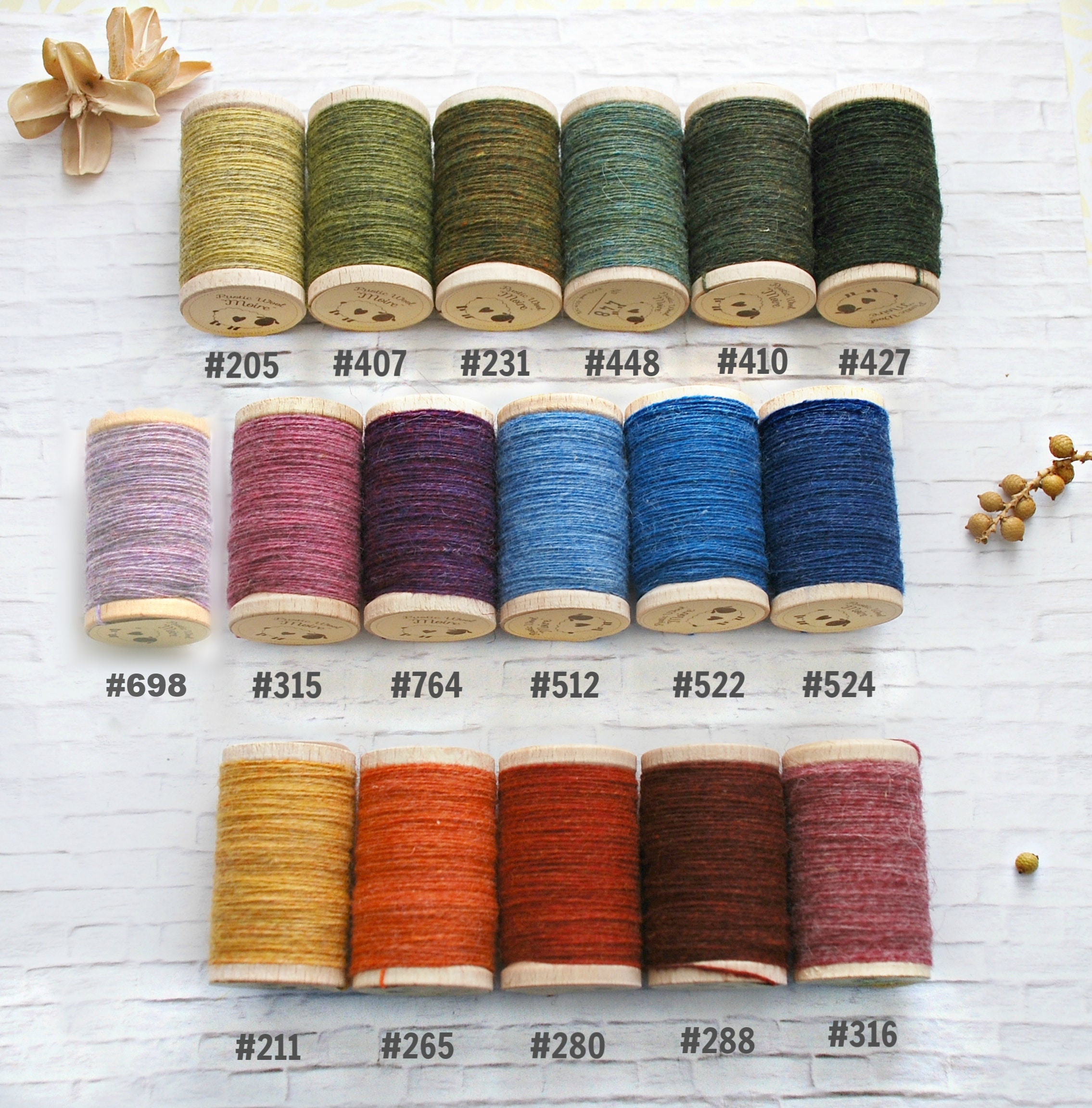 Moire Wool Thread Color Chart