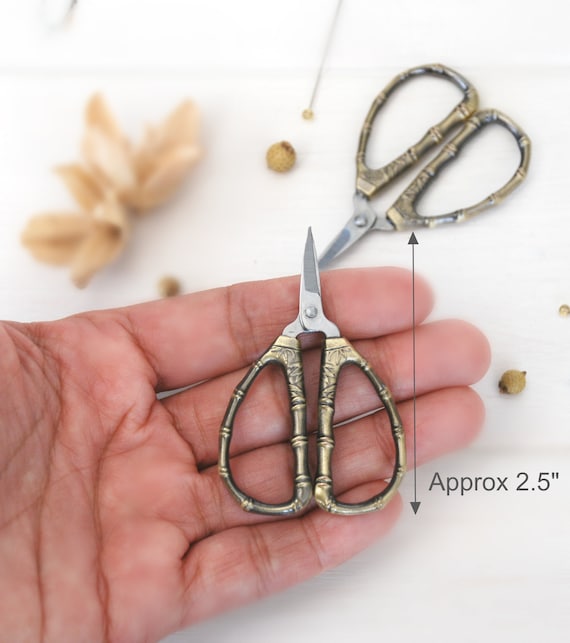 Mini Stickschere: Bambus Schere antik goldfarben - Etsy sterreich