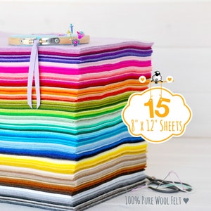 Merinoullfiltark - 15-pack - 20 x 30 cm pysselmaterial