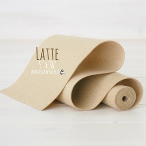 Latte Wool Felt Roll: FC-7020, Light Brown, 5&quot; x 36&quot;