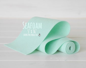 100% Merino Wool Felt Roll - 5" x 36" Roll - Wool Felt Color Seafoam -1180 - Celadon Wool Felt - Pure Merino Wool Felt -  Seafoam Felt Roll