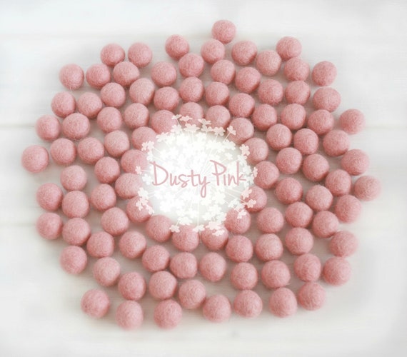 Wool Felt Balls Size, Approx. 2CM 18 20mm 25 Felt Balls Pack Color Dusty  Pink-4005 2CM Felt Balls Felt Pom Poms Pink Beads 