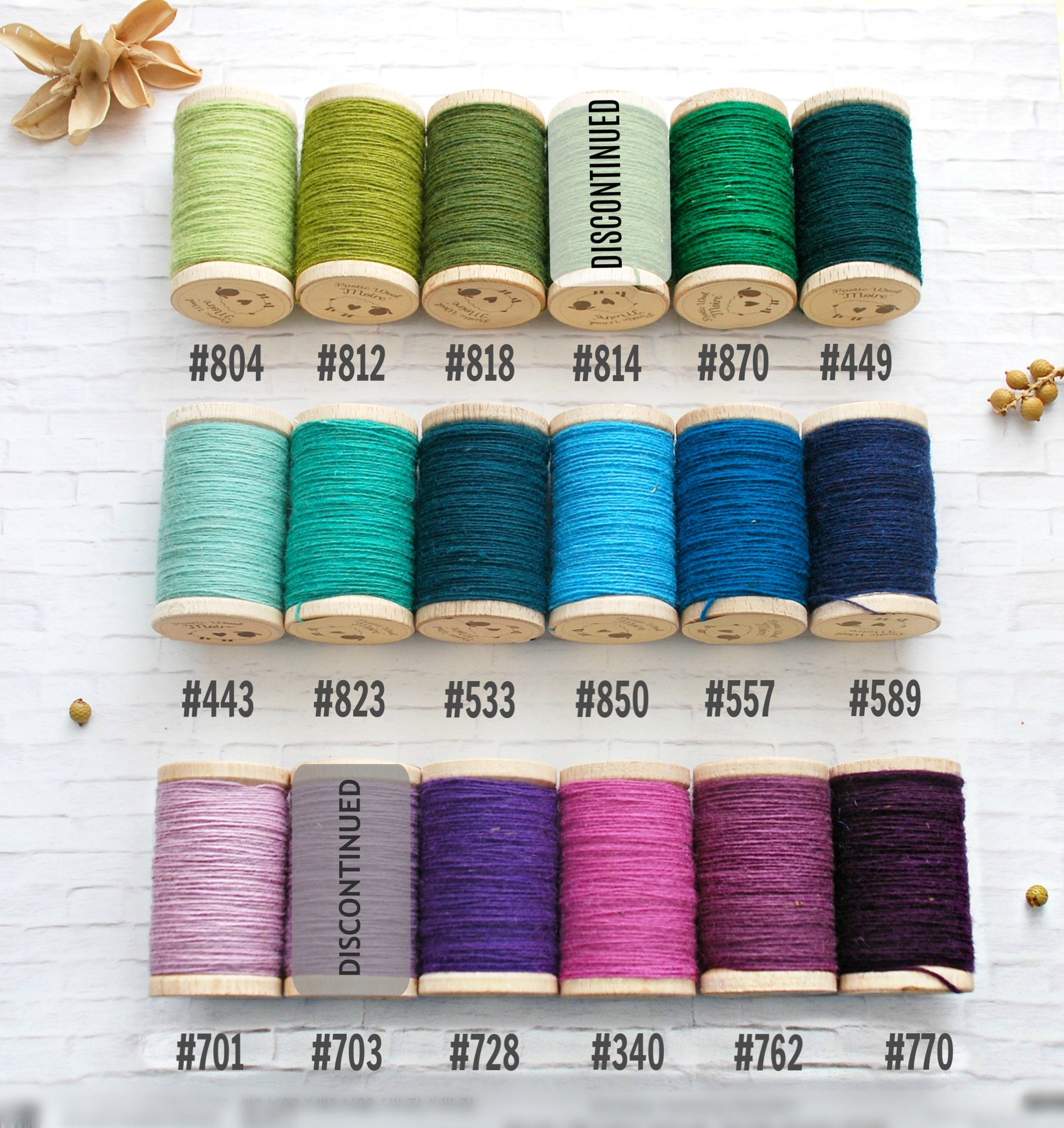 Wool Embroidery Thread - 100% Wool Thread - Rustic Wool Thread - Moire  Rustic Wool Thread - Colorful Thread - Wool Thread on a Wooden Spool