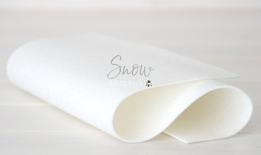 1/2 Yard 100 Merino Wool Felt Wool Felt by the Yard 18 X 36 Color Snow