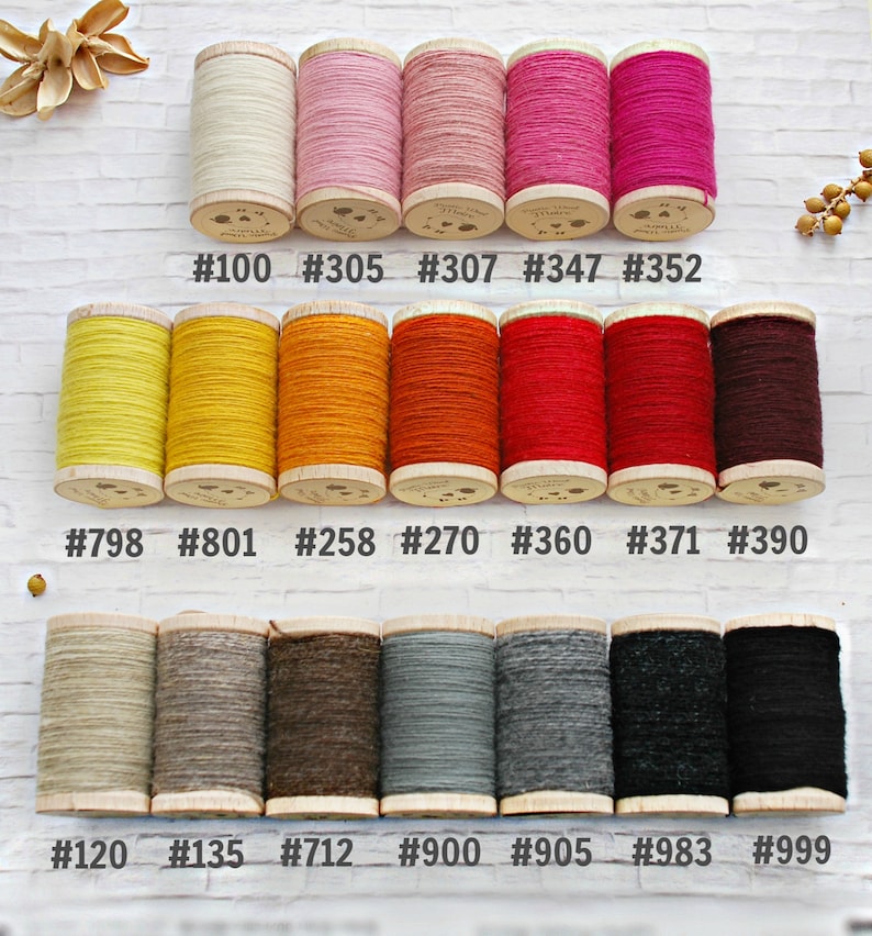 Wool Embroidery Thread 100% Wool Thread Rustic Wool Thread | Etsy