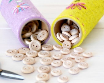 Wooden Buttons - Small and Medium- Wooden Buttons - Natural wood buttons - Wooden Buttons - 1/2" & 5/8" buttons- Wood Buttons - Doll Buttons