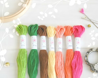 Embroidery Floss "Flowerbox Pallete" - 7 Skeins Pack - Embroidery Thread by Sublime Floss - Sublime Stitching - Cotton Embroidery Floss