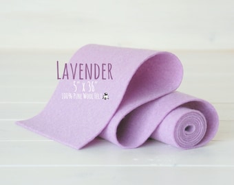 100% Wool Felt Roll  - 5" x 36" Wool Felt Roll  - Wool Felt Color Lavender-3020 - European Wool Felt - Lavender color wool felt - Wool Felt