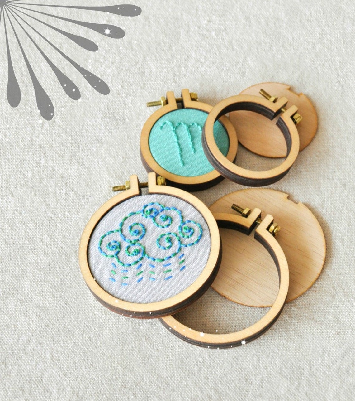 DIY Mini Embroidery Hoop Frame Pack of 2 1 X1.6/4cm Etsy
