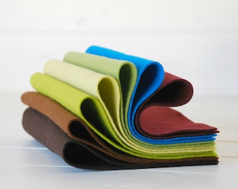 Sábanas de fieltro 100 % lana supersuaves: Colección Vértigo, 20 x 30 cm (7 colores)