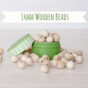 50 Unfinished 14MM Round Wooden Beads: DIY Craft Supplies