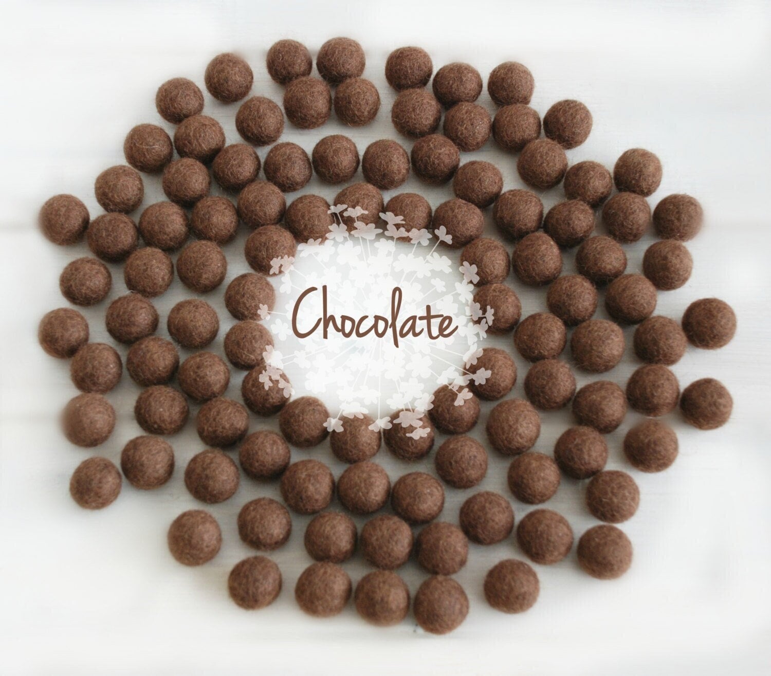 Wool Felt Balls - Size, Approx. 2CM - (18 - 20mm) - 25 Felt Balls Pack -  Color Chocolate-7040 - Brown Pom Poms - 2CM Brown Color Felt Balls