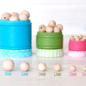 Unfinished Round Wood Beads: DIY Craft Supplies, Mix Sizes