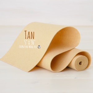 Tan Merino Wool Felt Roll: 5&quot; x 36&quot; Soft Craft Fabric