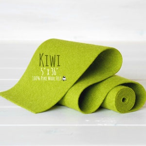 100% Wool Felt Roll 5 x 36 Wool Felt Roll Wool Felt Color Kiwi-1030 Green Wool Felt Kiwi Color Felt Wool Felt Rolls image 1