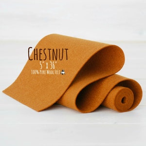 Chestnut Merino Wool Felt Roll: Soft Craft Fabric (5&quot; x 36&quot;)