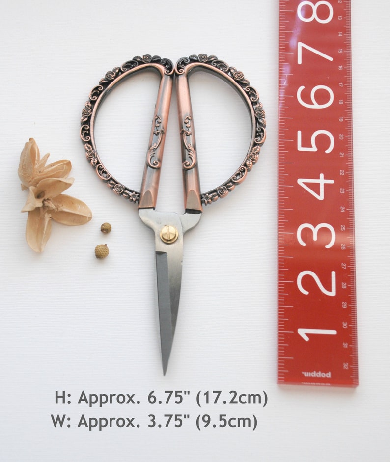 Embroidery Scissors Rose Gold Scissors Large Lace Flower Etsy