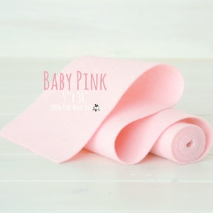 Baby Pink Merino Wool Felt Roll: 5&quot; x 36&quot; Soft Craft Fabric
