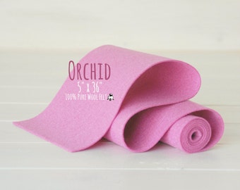 100% Merino Wool Felt Roll - 5" x 36" Wool Felt Roll  - Wool Felt Color Orchid -3050 - European Wool Felt - Orchid Wool Felt - Merino Felt