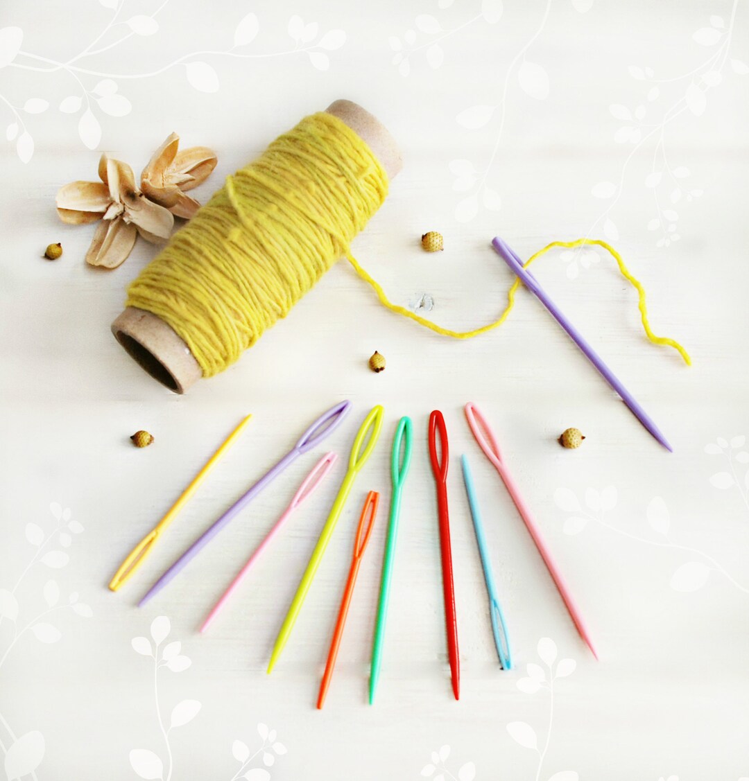 5 Pack Plastic Big Eye Safety Needles 3.54" - Kids Craft & Sewing Yarn Needles