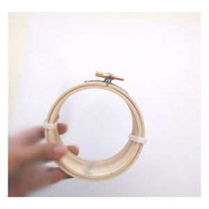 6 pack 3 WHITE Wooden Embroidery Hoop Embroidery Accessories White Wooden Hoops Mini White Wooden Hoops White Wood Hoops image 5