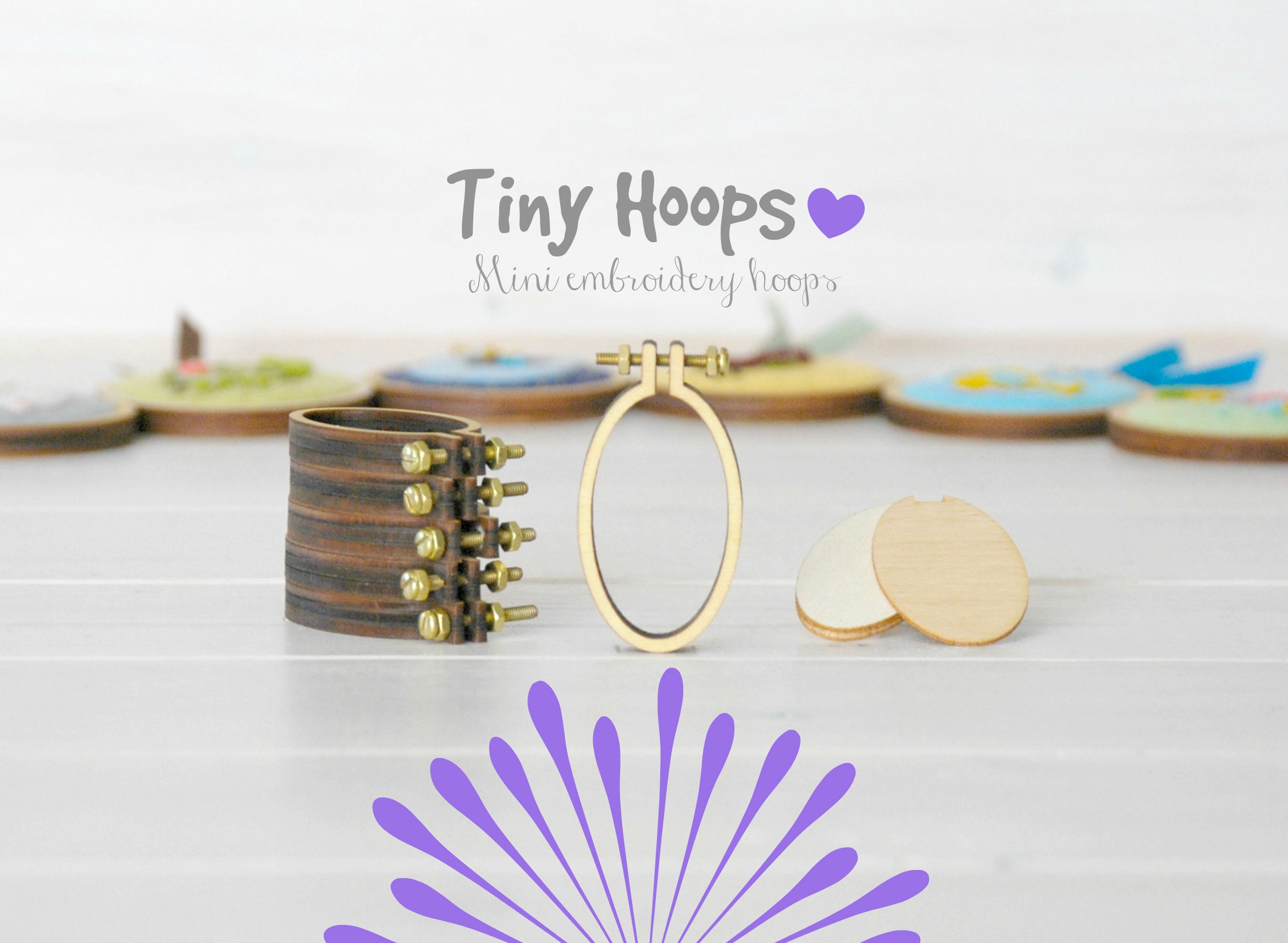 DIY Tiny Embroidery Hoop Frame Kit - 27mm x 45mm - Embroidery Hoop