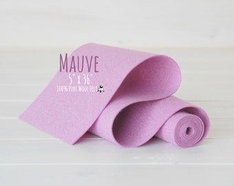 100% Merino Wool Felt Roll - 5" x 36" Wool Felt Roll - Wool Felt Color Mauve-3030 - Pure Merino Wool Felt - Mauve Color Wool Felt - Felt