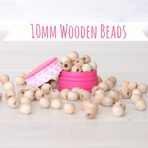 10MM Wooden Beads - 50 or 100 Round Wooden Beads - 10MM Wooden Balls (3/8") - Unfinished Wooden Beads - 10mm Wood Balls - DIY Wood Crafts