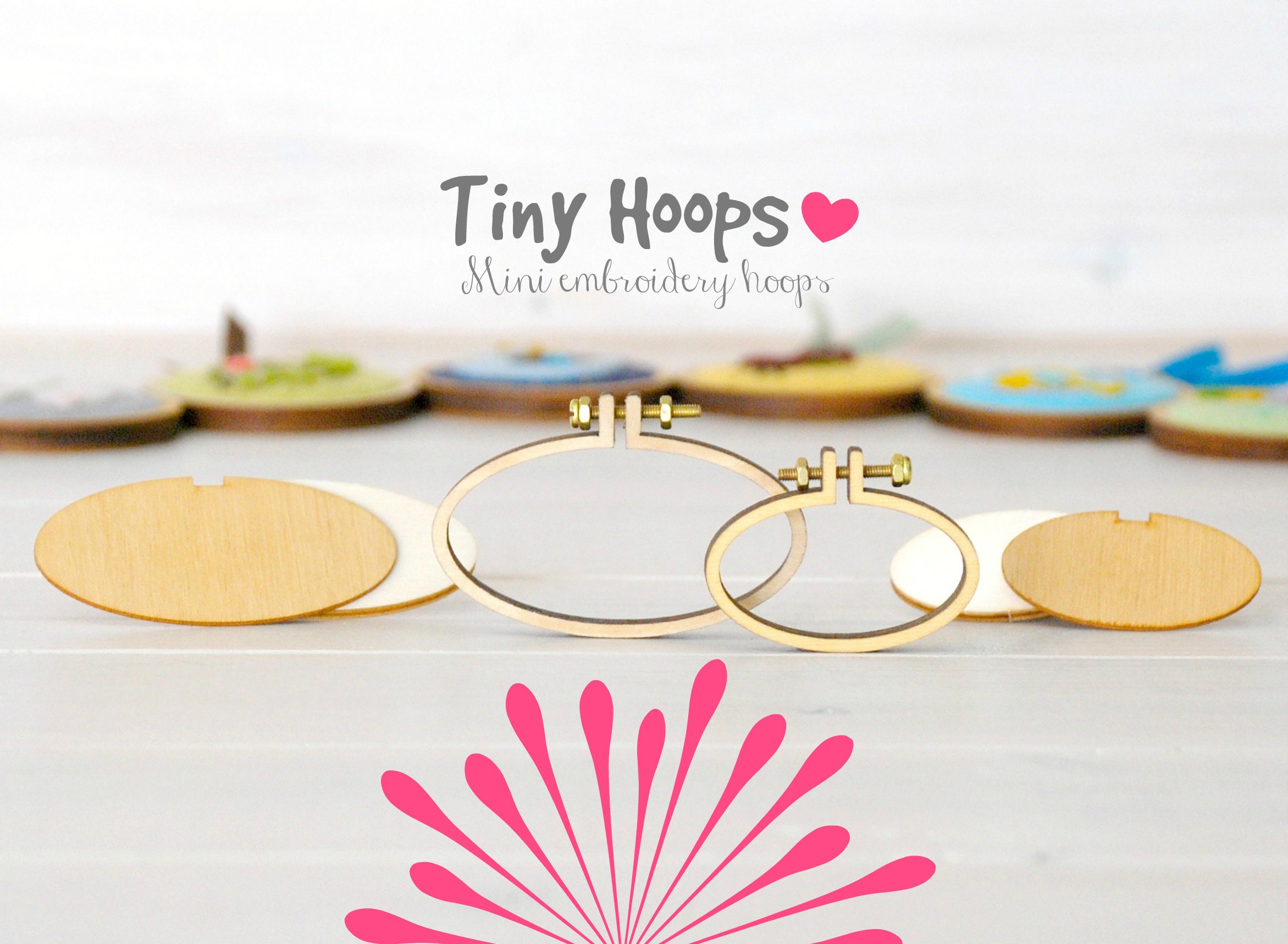 DIY Mini Embroidery Hoop Kits Pack of 2 45mm X 27mm & 62mm X 34mm DIY Mini  Oval Hoop Kits Necklace Mini Oval Hoop Kit Brooch Kit 